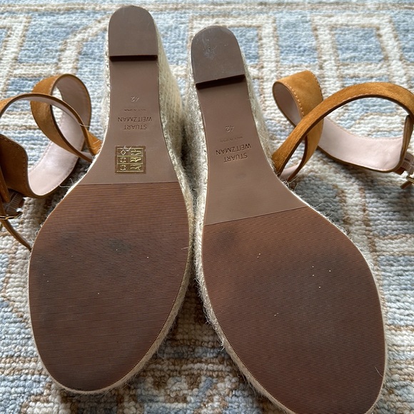 Stuart Weitzmann Lexia Suede Wedge Espadrille Sandals - Picture 6 of 13